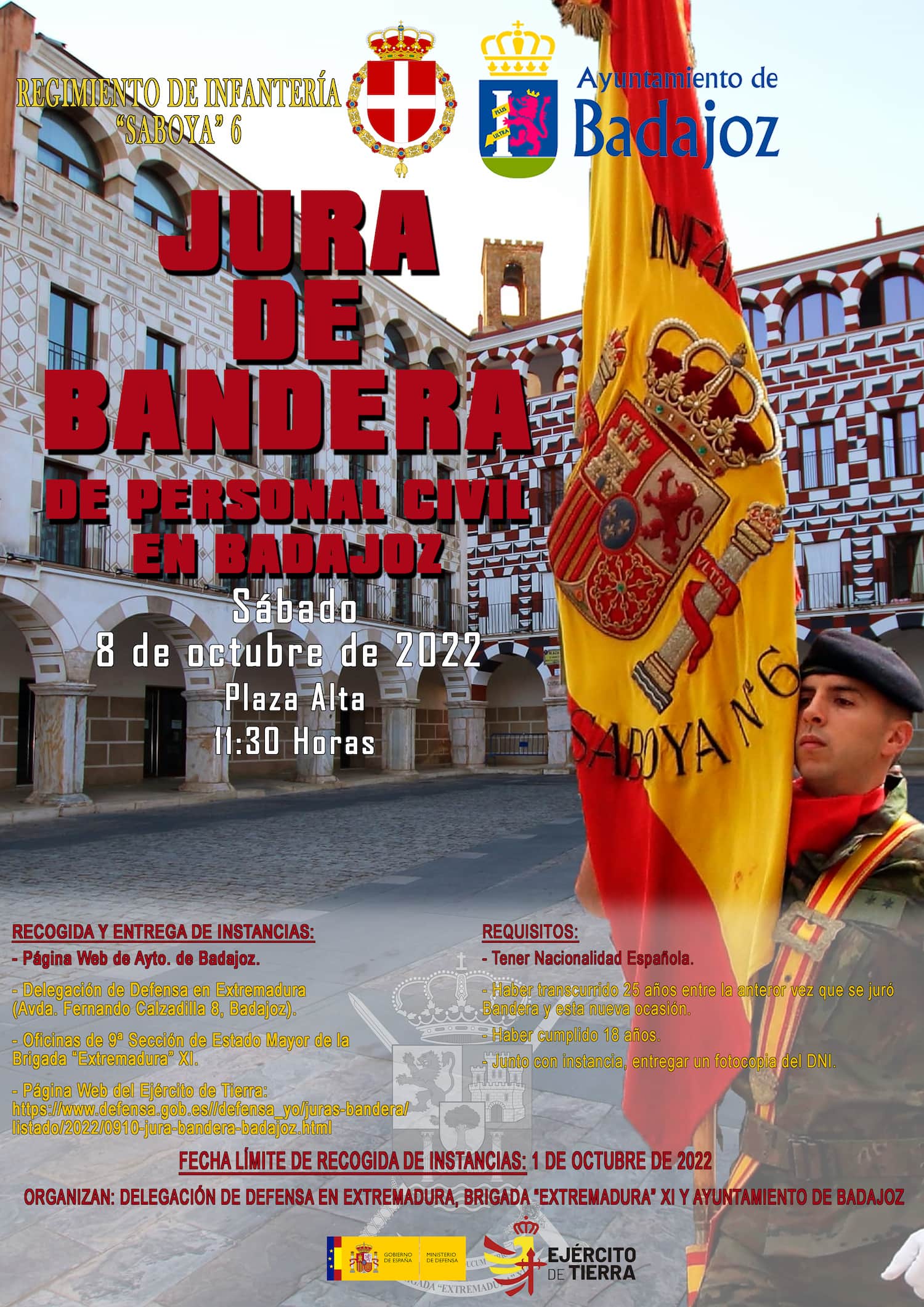 JURA DE BANDERA PERSONAL CIVIL EN BADAJOZ