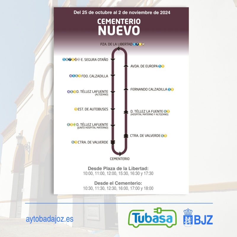 Servicio especial de autob�s urbano con motivo de Todos los Santos
