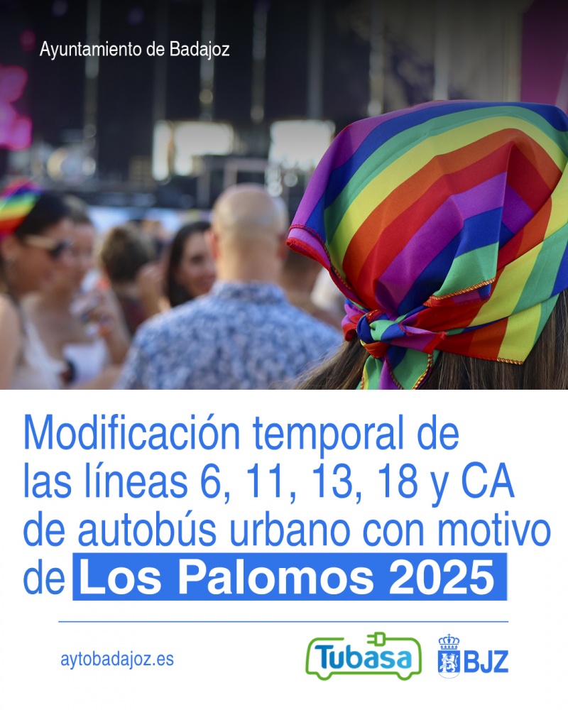 Modificaci�n de las l�neas de autob�s urbano con motivo de Los Palomos 2025
